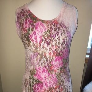 Pink Lace Tank Top